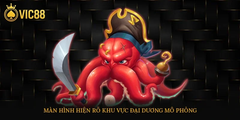 Màn hình hiện rõ khu vực đại dương mô phỏng